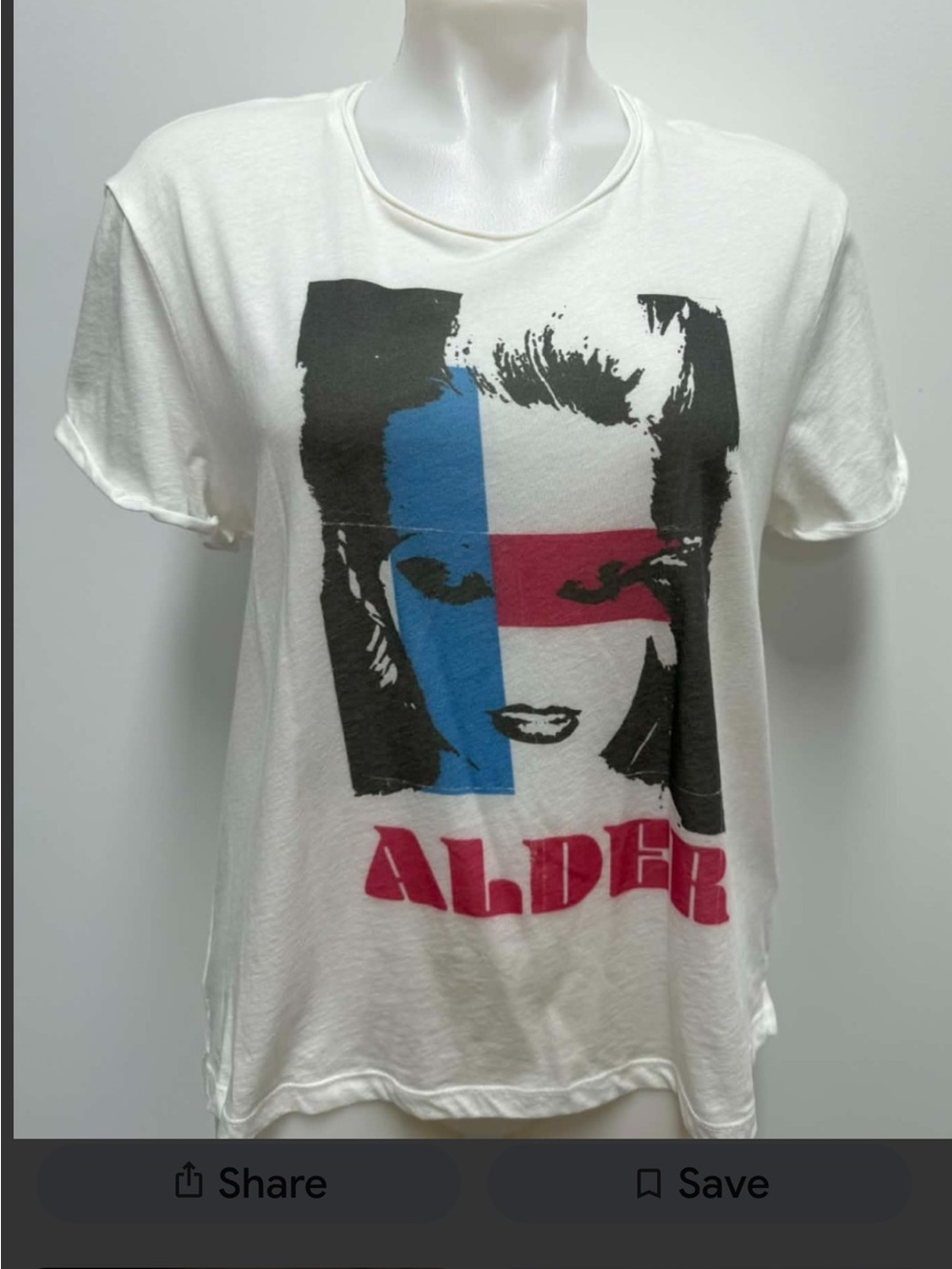 AllSaints White Crewneck Graphic Tee with Black Print